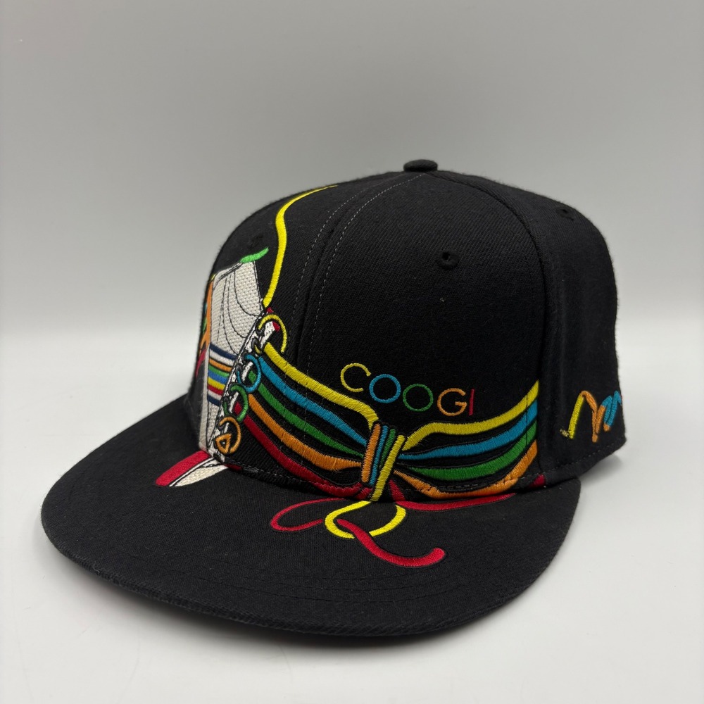 COOGI Australia Fitted Hat Embroidered Sneaker Design 7 3/4 RARE 90S HIP HOP